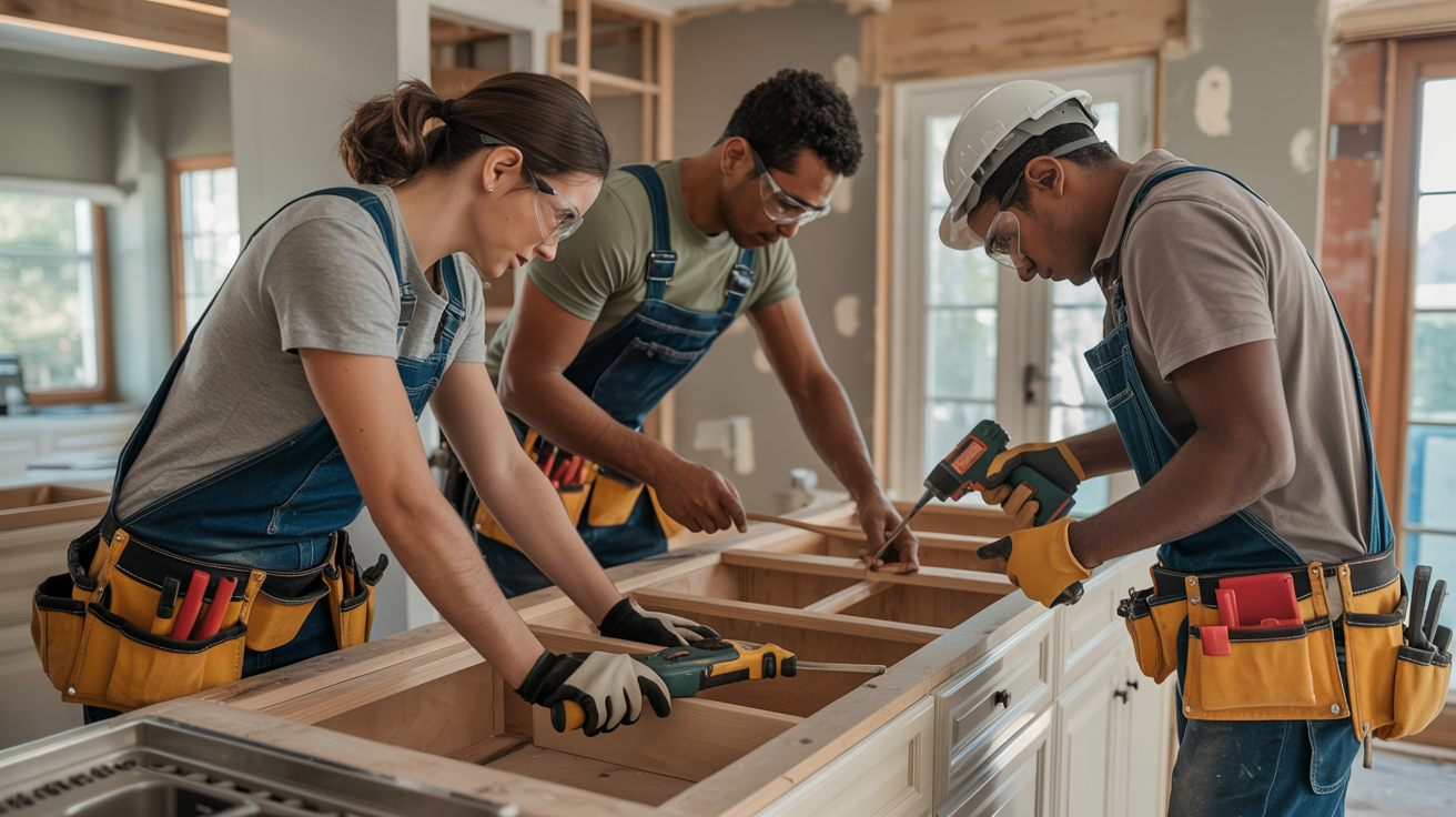 One Stop Builders team working on remodeling project in San Diego